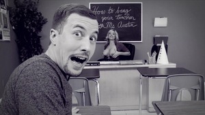 Big Tits at School: Brown hair Olivia Austin facial tittyfuck