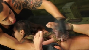Sexual D. - Erotic Isa Mendez hard hogtied in the dungeon