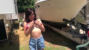 Interracial POVs - Pawg Nova Cane close up caning on the yacht