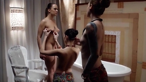 LetsDoeIt: Brunette european Blue Angel fetish tied up